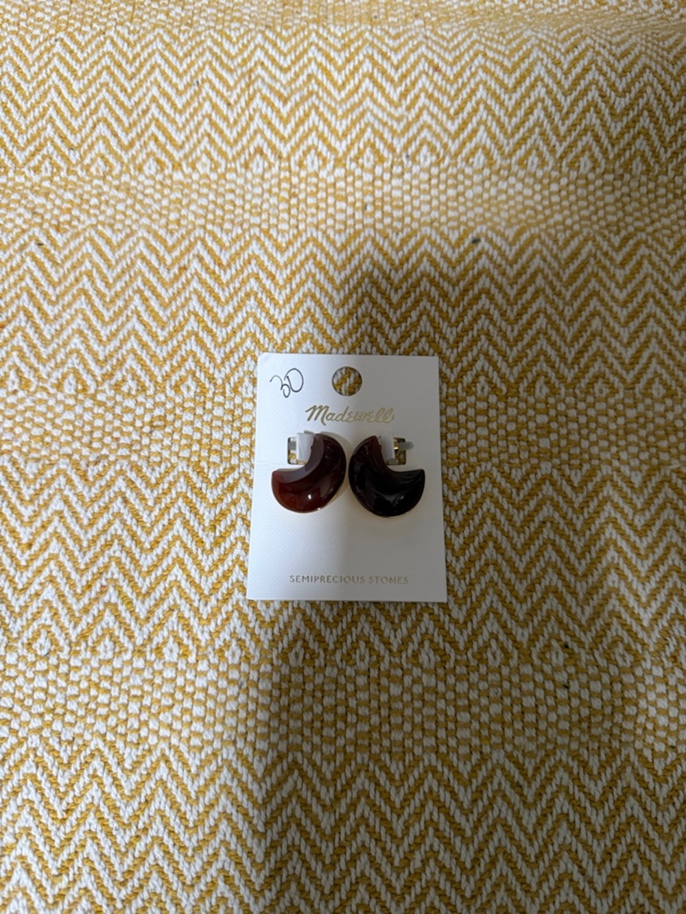 Madewell Brown Marbled Crescent Stud Earrings
